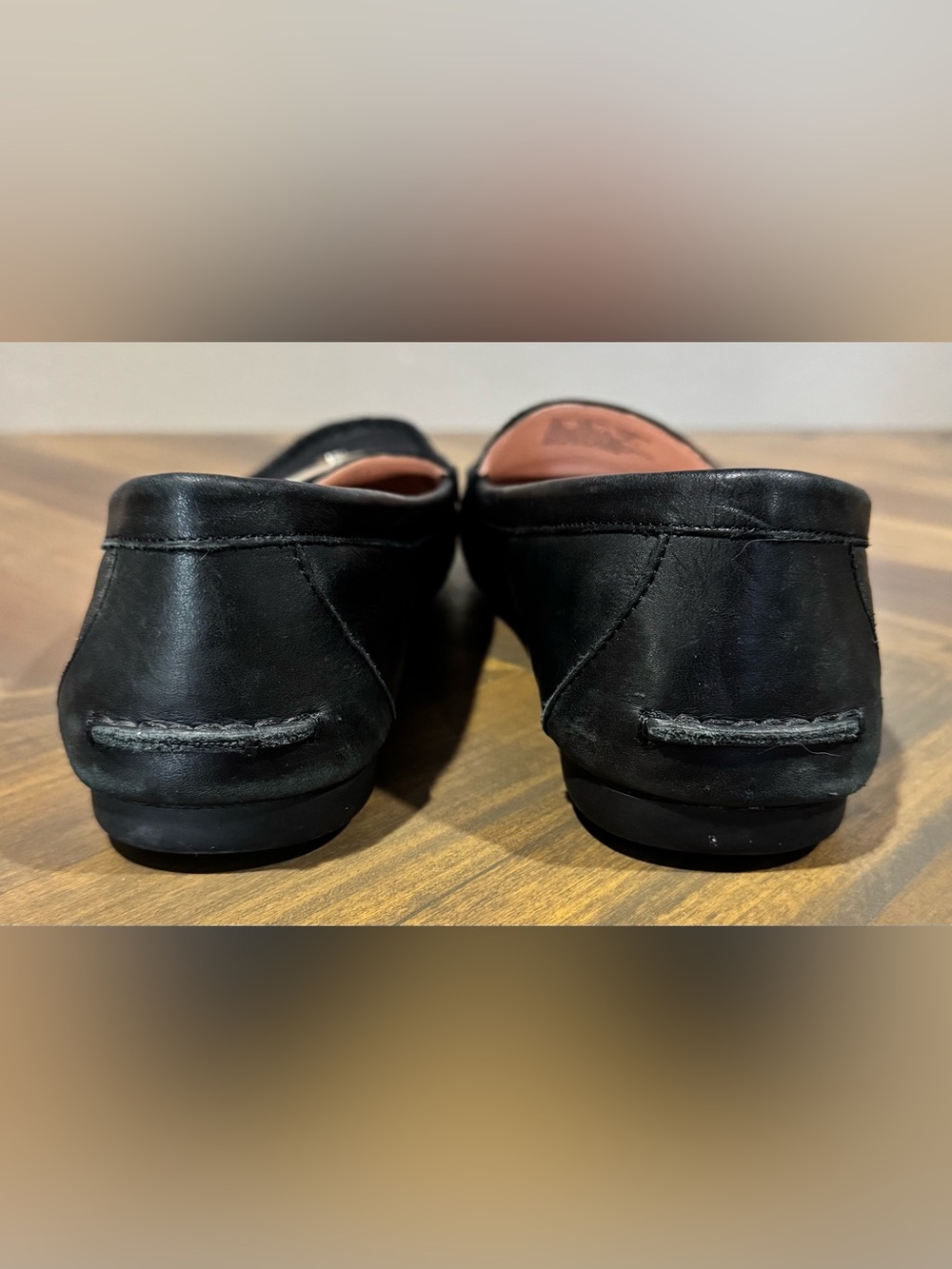 Kate Spade NY Women's Loafers Black Leather Flat Gold Accents Shoes Size 10B - Picture 5 of 8